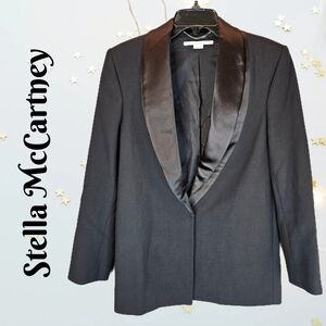 Stella McCartney Womens Tuxedo Blazer Jacket Sz 40 Wool Blend Hidden Buttons